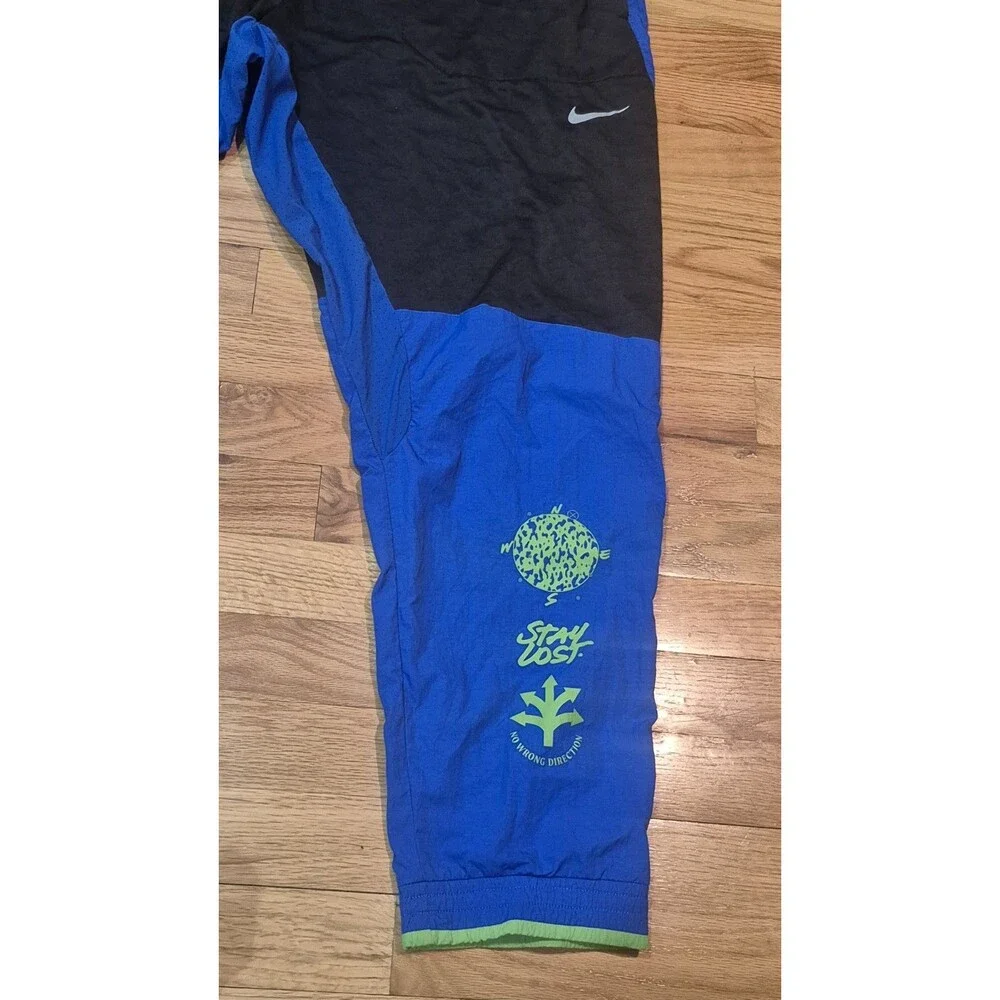 Nike Phenom Elite Wild Run Knit Running Pants Royal Blue Black Neon Men's 2XL